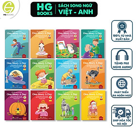 One Story A Day - Sách song ngữ cho bé, 12 cuốn truyện - 365 câu chuyện phát triển trí tuệ và nuôi dưỡng tâm hồn - Tặng kèm file nghe & note từng vựng