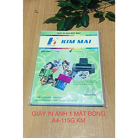 Mua  Có sẵn   Ảnh thật  GIẤY IN ẢNH-THỰC ĐƠN KM 1 MẶT BÓNG A4 ĐỊNH LƯỢNG 115G _ VPP ABC VINA