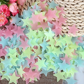 Gói 100 ngôi sao dán tường dạ quang 3cm sao phát sáng