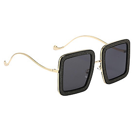 Oversized Square Sunglasses  Classic for Outdoor Beach Travel Black