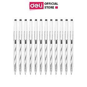 Combo 5-10-20 Bút Bi Bấm Deli EQ24 Ngòi 0.7mm - Mực Xanh/Đen/Đỏ - Bút bi dầu phù hợp học sinh văn phòng