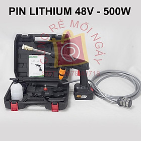 Mua Máy rửa xe cao áp cầm tay dùng pin  rửa xe không dây pin 24V  48V  công suất 500W