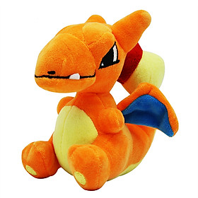 Gấu Bông Pokemon - Khủng Long Lửa Charizard (25 Cm) Gb214 (Tặng 1 Móc Khóa Dây Da Pu Đính Đá Lấp Lánh)