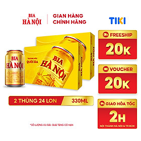 Combo 2 Thùng Bia Hà Nội - Thùng 24 lon 330ml