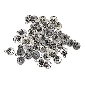 Wholesale Bulk Lots 50 Pieces Alloy Tibetan Silver Plated Tree of life Charms Pendants Spacer Beads for Jewelry Making DIY Handmade Craft Supplies, 15x11.5mm