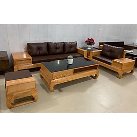 Mua Bộ sofa phòng khách góc gỗ sồi mẫu mới