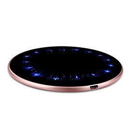 Đế Sạc Không Dây Chuẩn Qi Có Đèn LED Cho iOS Và Android (10W) - Vàng