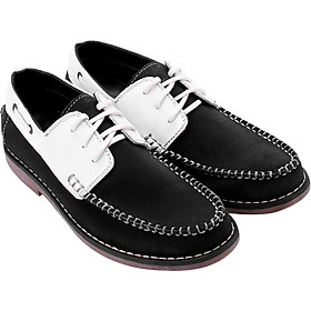 Giày Mọi Nam Huy Hoàng HT7166 - Trắng Phối Đen (Size