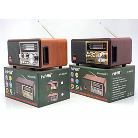 Đài Radio chất liệu gỗ bắt sóng khỏe, điều khiển từ xa, nghe nhạc Bluetooth, USB, điện 220V NNS 8093BT-Hàng Chính Hãng - Vàng Đậm