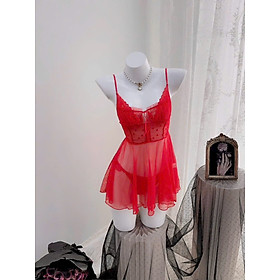 Váy Ngủ Ren D19 Quảng Châu Cao Cấp Xuyên Thâu Kèm Chip