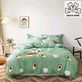 Hình ảnh Bộ chăn ga gối cotton PL1 Lidaco decor phòng ngủ theo phong cách vintage với sắc màu trẻ trung