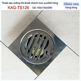 Mua Thoát sàn quả Táo KAG-TS126 (D90)  phễu thoát sàn vuông 15x15cm D90  phễu thu nước SUS304 thoát nhanh chống hôi tốt