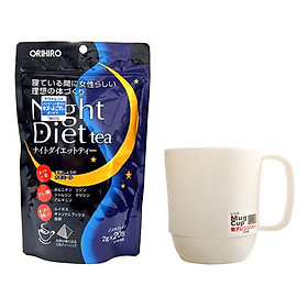 Combo Cốc uống nước màu trắng + Trà ORIHIRO Night diet tea nhập khẩu nhật bản