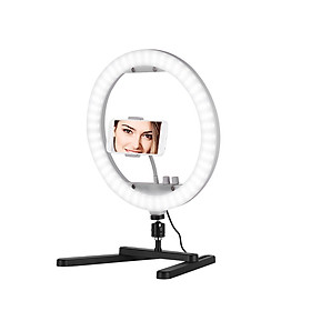 Đèn LED RGB Chụp Ảnh Selfie Để Bàn Kèm Giá Đỡ Bảng Gương Điện Thoại (13 inch) (35W) (3200K-7000K)
