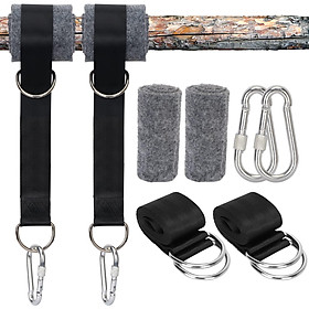 Dây đeo võng ngoài trời - Bộ treo dài 150 cm, 2 d carabiners và 2 đệm bảo vệ cho vườn võng hoặc ghế treo