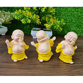 Tượng chú tiểu hoan hỉ 9cm bằng đất sét nung