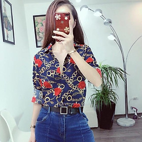 Áo hoa hồng cổ đức size S