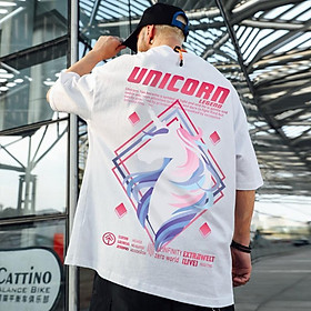 Áo thun nam from rộng chất cotton in hình UNICORN