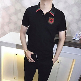 Áo thun nam Áo Thun Nam có cổ ngắn tay phối logo Bee Mẫu 01 Chất vải thoáng mát không phai màu