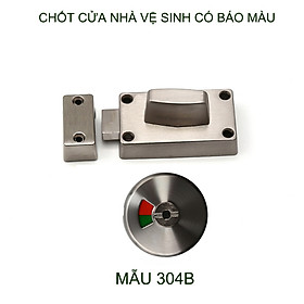 Chốt khóa cửa nhà vệ sinh chỉ thị màu bằng inox 304 không gỉ, kiểu vặn