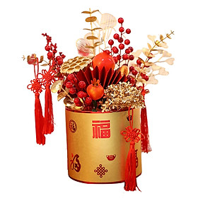 Simulation Red Berries Flowerpot Feng Shui Decoration Lightweight Decorative