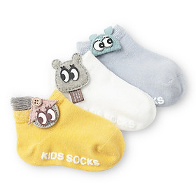Set 3 Đôi Tất Trẻ Em 100% Cotton Chống Trơn Trượt Cho Bé Trai Bé Gái Từ Sơ Sinh Đến 3 Tuổi PK32_TAT