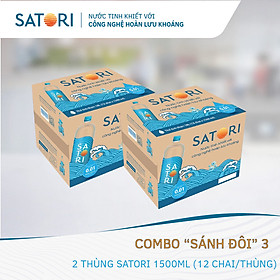 Combo 2 Thùng Nước Tinh Khiết Hoàn Lưu Khoáng SATORI 1.5L 12 Chai Thùng