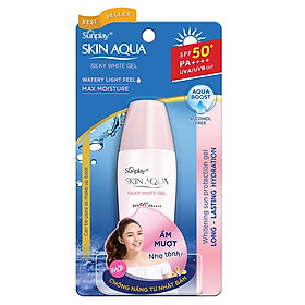 Gel Chống Nắng Dưỡng Da Trắng Mượt Sunplay Skin Aqua Silky White Gel SPF 50 PA+++ (30g)