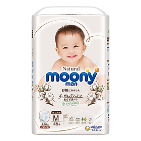 Tã Quần Moony Natural Bông Organic M46 (46 Miếng)