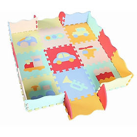 Thảm xốp ghép trải sàn 9 tấm hình họa Infantino HK27 bao gồm quây