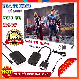 Mua Cáp chuyển VGA to HDMI FULL HD có audio âm thanh 3.5-Đầu chuyển đổi tin hiệu Vga sang Hdmi có âm thanh audio _ Hàng Chính Hãng