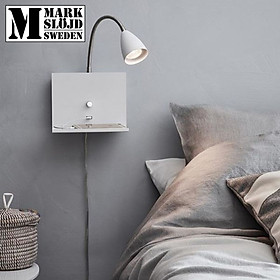 Mua Đèn gắn tường đọc sách Logi Markslojd  màu trắng  tích hợp công tắc chỉnh sáng và cổng sạc Micro usb - hàng chính hãng