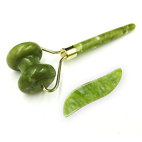 Manual Jade Massager Kit Face Scraper & Roller for Face Massage Natural Jade Stone Facial Roller Anti Aging Anti-wrinkle