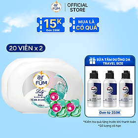 Combo 2 Hộp Viên giặt xả arFum 5 trong 1 MỚI lưu hương lâu 16 tuần, khử khuẩn 99% - 20 viên/ hộp