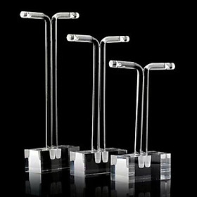Ear Studs Earring T Stand, Set of 3 Acrylic Earring Display T Shape Stand Holder Showcase, Clear Stand Organizer Earring Tree
