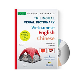 Hình ảnh Sách Từ điển hình ảnh Tam Ngữ Trung Anh Việt 16000 từ hơn 3000 hình ảnh màu sắc nét có mp3 nghe qua app– Visual English Vietnamese Chinese Trilingual Dictionary + DVD tài liệu