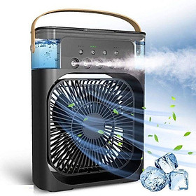 Hình ảnh Quạt phun sương, máy điều hòa hơi nước Hàng chính hãng MINI COOLING FAN/ làm mát không khí để bàn làm việc, phòng ngủ, có thể xông tinh dầu, có ngăn đá kèm đèn led, hẹn giờ