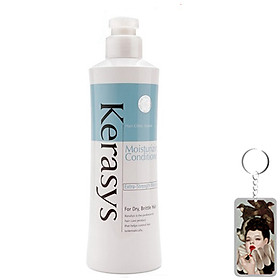 Dầu xả Kerasys Moisture cân bằng độ ẩm cho tóc xơ rồi Hàn Quốc 600ml tặng kèm móc khoá