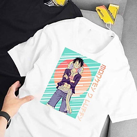 ÁO THUN CỔ TRÒN One Piece Luffy mũ rơm IN HÌNH HOẠT HÌNH CUTE CHO BẠN THÂN CÓ SIZE TRẺ EM - 733