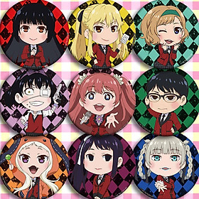 Huy hiệu in hình anime Kakaegurui Học Viện Đỏ Đen anime chibi dễ thương huy hiệu cài áo (MẪU GIAO NGẪU NHIÊN)