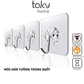 10 Móc Dính Tường Trong Suốt, Dán Tường Siêu Chắc, Giá Rẻ, Treo Đồ Trong Gia Đình Tiện Dụng. TakyHome 2213Set10