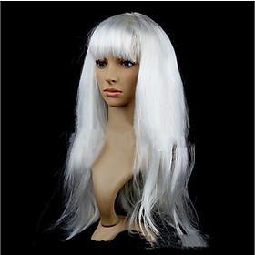 Colorful Curly Bangs Long Straight Wigs Festival Dancing Party Costume Hairs