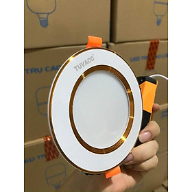 Mua Đèn led âm trần 7w 3 màu viền vàng cao cấp