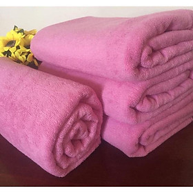 Mua (500gr)Khăn tắm xuất Nhật màu Hồng đậm 500 gram 70x140 cm 100% cotton siêu dày