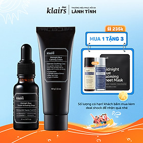 Combo Dear, Klairs Kem dưỡng Midnight Blue Calming Cream 60mltinh chất Midnight Blue Youth Activating Drop 20ml - 60ml20ml
