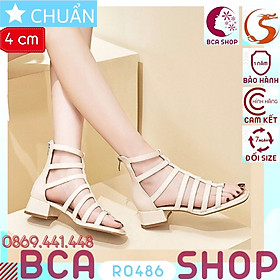 Giày Sandal Nữ Kiểu Chiến Binh 4p RO486 ROSATA tại BCASHOP Cho Cô Nàng Tự Tin Thể Hiện Cá Tính - Màu Kem