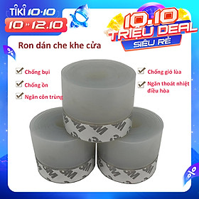 Combo 3 Cuộn Ron Dán Che Khe Cửa ,Chân Cửa Cao Cấp Ngăn Bụi , Chống Ồn ,Chống Côn Trùng Và Chống Thoát Nhiệt Điều Hòa - Hàng Chính Hãng (Cuộn 2m)