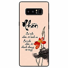 Ốp lưng in cho Samsung Note 8 Mẫu Thư Pháp Nhẫn Nền Hồng