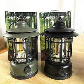 Đèn Măng Xông LED, Đèn Cắm Trại Dã Ngoại, Đèn Treo Lều, Đèn Retro Phong Cách Cổ Điển Pin Sạc Siêu Sáng - Hàng Chính Hãng