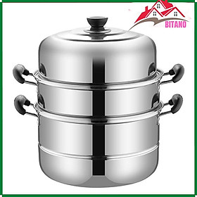 Mua Nồi Hấp BITANO Inox 3 Tầng 30Cm Siêu Bên Tiện Lợi